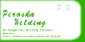 piroska wilding business card